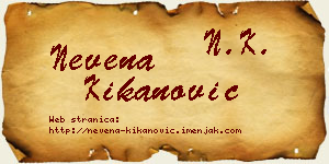 Nevena Kikanović vizit kartica